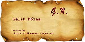 Gálik Mózes névjegykártya